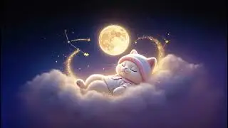 Twinkle Twinkle Little Star &ndash; White Cat Sleeping on a Cloud | Baby Lullaby Sleep Video