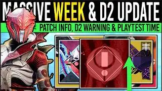 Bungie News: NEW D2 UPDATE & PLAYTEST RUBICON! Patch DETAILS, D2 Warning, New Reset  (24th Feb)