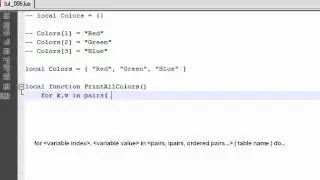 GMOD Lua Tutorial #005: Intro to Tables and the 'For' Loop