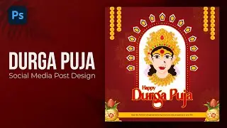 Durga Puja Poster Design in Photoshop | TRENDY Social Media Post Design Tutorial
