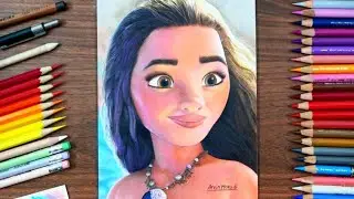 Realistic Moana Drawing | Timelapse | AM Draws