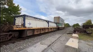NS Intermodal with Ingot cars at Macungie