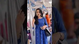 Royal Blue Cotton Kurti Try-On in Metro 🚇 | Everyday Indian Fashion Lookbook