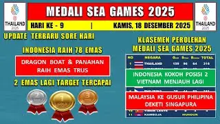 EMAS KE 78 INDONESIA - UPDATE PEROLEHAN MEDALI SEA GAMES 2025 KAMIS 18 DESEMBER 2025
