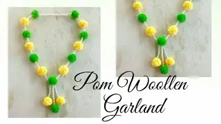 DIY Decor || Simple Pom Pom Garland Using Woollen Yarn || DIY Garland || Garland Making Ideas ||
