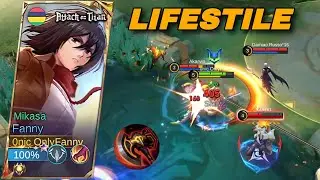 Fanny New Build 100% Lifestile You Must Try |Solo Rank Hard Mode gameplay Global #mobilelegends