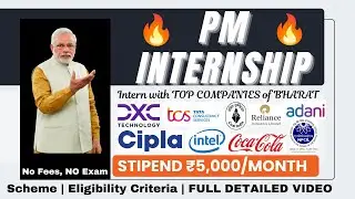 BIG UPDTAE ➤ PM INTERNSHIP SCHEME🔥🔥| STIPEND ₹5,000/MONTH | Eligibility Criteria | FULL DETAIL VIDEO