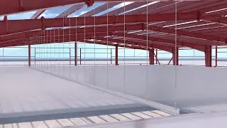 Polyurethane sandwich panel ceiling installation 3D tutorial
