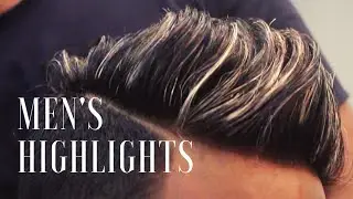 MEN'S HIGHLIGHTS | BLONDE HIGHLIGHTS WITH LIGHT VIOLET ASH COLOUR | MEN