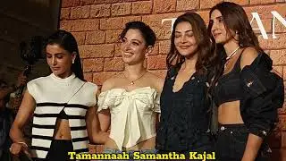 Lovely Frame Tamannaah Samantha Kajal Agarwal Together Cute BFF Moments at Tamannaah Jewellery Store