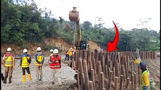 Jalur batu jomba‼️Puluhan kayu ditancapkan apakah cara ini bisa menahan longsor