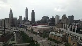 cleveland ohio skyline drone videoing down 4k 2025 08 28 11 08 00 utc