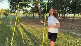 7x4 FT Volleyball Rebounder Net, 5-Angle Adjustable with Steel Frame & High-Tension PE Netting