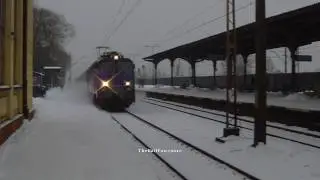 SNOW TRAIN PKP INTERCITY EXPRESS EP09-018 PASSING ZAWIERCIE POLAND /01/2010