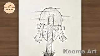 How to draw a Holy Cross easy I Easter drawing | cross drawing