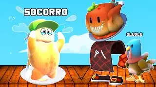 O GAROTO VIROU UM FRANGO ASSADO E TEVE QUE FUGIR NO STUMBLE GUYS (ELE QUASE FOI DEVORADO)
