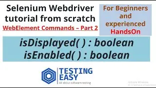 Webelement commands in selenium Part 1
