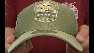 Minnesota Vikings 2019 SALUTE-TO-SERVICE FLEX Olive Hat by New Era