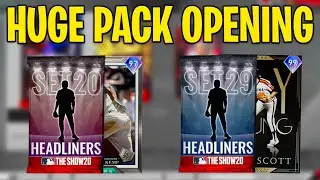 HUGE PACK OPENING! HEADLINER HUNTING in MLB The Show 20 Diamond Dynasty