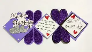 Diy beautiful birthday scrapbook card ideas // birthday gift card // simple scrapbook card // #diy