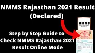NMMS Rajasthan 2021 Result (Declared) - How to Check Official NMMS Rajasthan 2021Result Online Mode