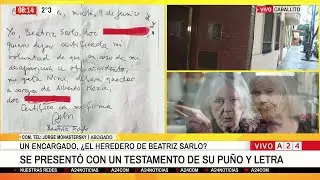 ⚫ MURIO BEATRIZ SARLO: UN ENCARGADO SE PRESENT&Oacute; CON UN TESTAMENTO DE SU PU&Ntilde;O Y LETRA