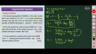 Chemical kinetics class 12 | Numericals #physicalchemistry #cbseboard | based on order of reaction