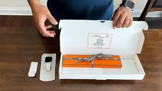 Apple Watch Hermès Fauve 45mm single tour deployment buckle band unboxing and first impressions.