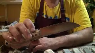 Нож из стали D6 заточка абразивами.