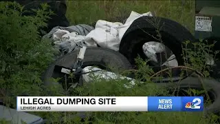 Road becomes dumping ground for trash & tires in Lehigh Acres
