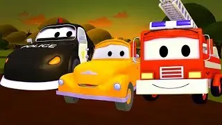 Carl Transform i Trampolinow&oacute;z w Miasto Samochod&oacute;w | Samochody bajka o maszynach dla dzieci