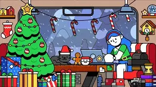 Journey Jams Christmas Special(night): Festive Train Animation + Chill Music for Study or Work 🚂🎄🎶