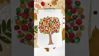 Jesienne drzewo DIY! Zr&oacute;b to sam stemplowanie - praca plastyczna 🍁🧡 #pracaplastyczna #jesień #autumn