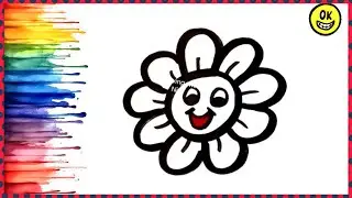 Flower 🌼 Drawing, Colouring for kids, Drawing for kids, Easy Drawing for kids, Kids drawing