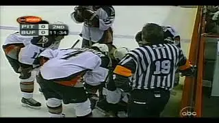 Jay McKee takes a run at Mario Lemieux and ends up in hospital