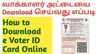 Voter ID Card Download Tamil | e Epic Voter ID Card Download Online from nvsp portal | Tamil