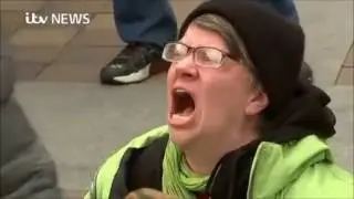 Protester screams in agony over Trump (longer version)