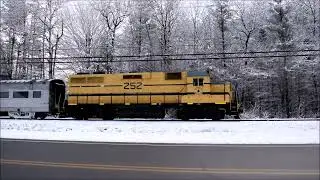 MBRRE Covered Wagons in the Snow train northbound along US 302