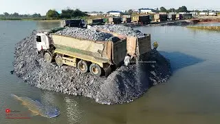 Initialize Finest Activity Landfill & Formatting Lake​ With Heavy Equipment Group Trucks 25t & Dozer