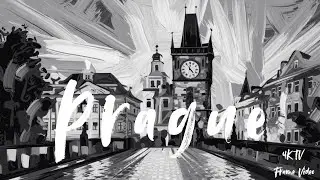 Prague Repubblica Ceca paint drawing 4K Relaxing FRAME TV ART