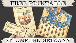 Free Printable Steampunk Getaway Junk Journal Envelope Kit | Beginner Junk Journal Freebie