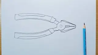 plier tool drawing || how to draw plier step by step || pliers tool drawing easily