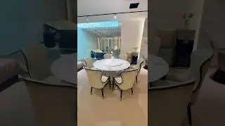 Italian modern light luxury dining table and chair high-end villa restaurant luxury round table