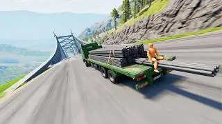 Full Throttle INSANE Long Downhill Mayhem💥  BeamNG drive Epic Crashes & Speed Test #4