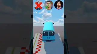 🚘CR7 vs Messi vs Mbappe Jump Challenge 2 ⚽️#beamngdrive #simulator #shorts#ronaldo vs messi