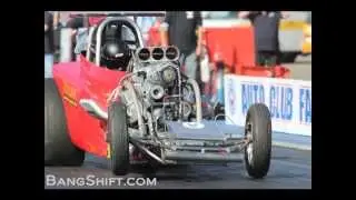 Blown Altered Drag Car Catches Air At March Meet 2013