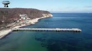 Гдыня Орлово в Польше - пирс с высоты птичьего полета 4K
