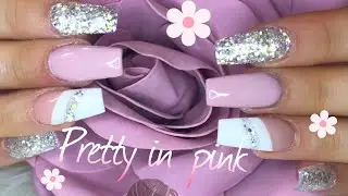 Acrylic nails tutorial | All CJP Powder | Pretty in pink