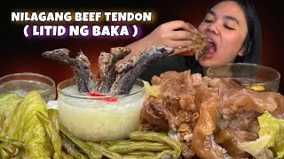 NILAGANG LITID NG BAKA ( Beef Tendon) & PRITONG ISDA ( Fish ) na may kinayod na mangga MUKBANG