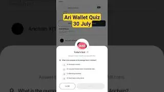 Ari Wallet Daily Quiz 30 July 2025| AriWallet Testnet Airdrop #ariwalletquiztoday #ariwalletairdrop